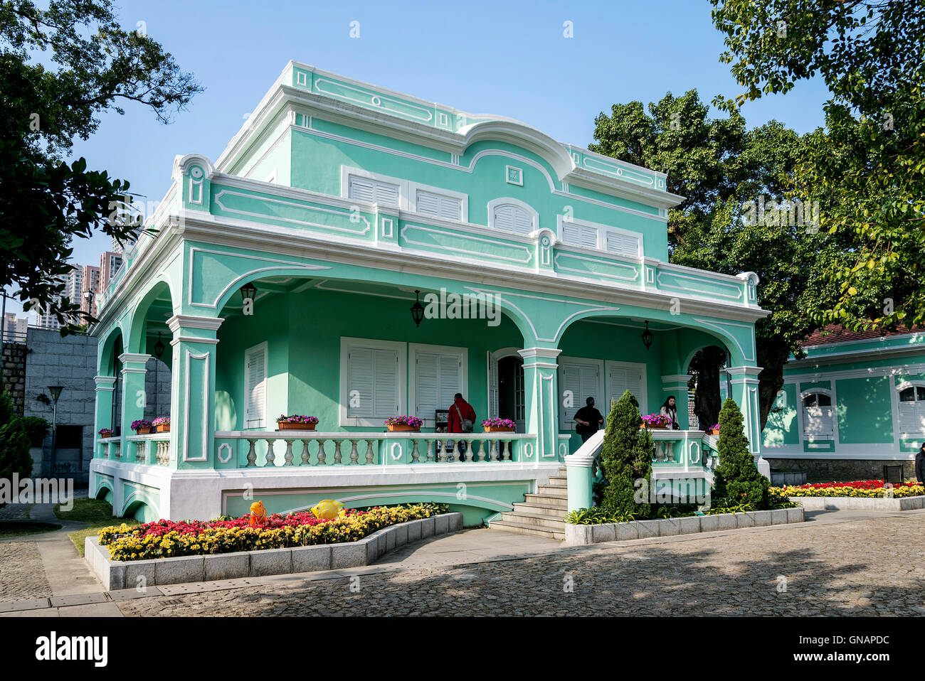 old portuguese colonial mansions tourist attraction in taipa area of macao macau china Stock Photo