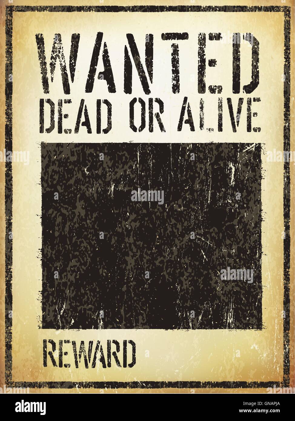 Wanted Vintage Western Poster. Aged Vector Template Stock Vector
