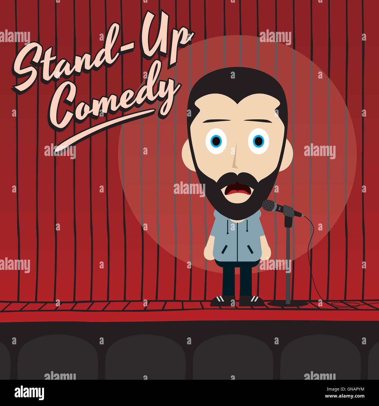 hilarious guy stand up comedian cartoon Stock Vector Image & Art Alamy