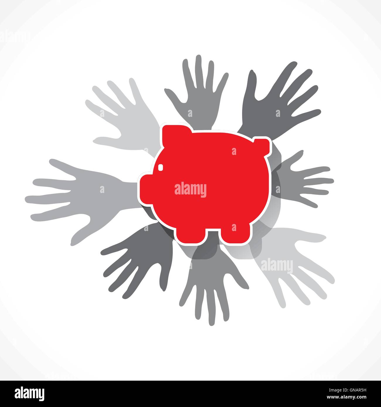every hand support for causes or financial help concept design Stock Vector
