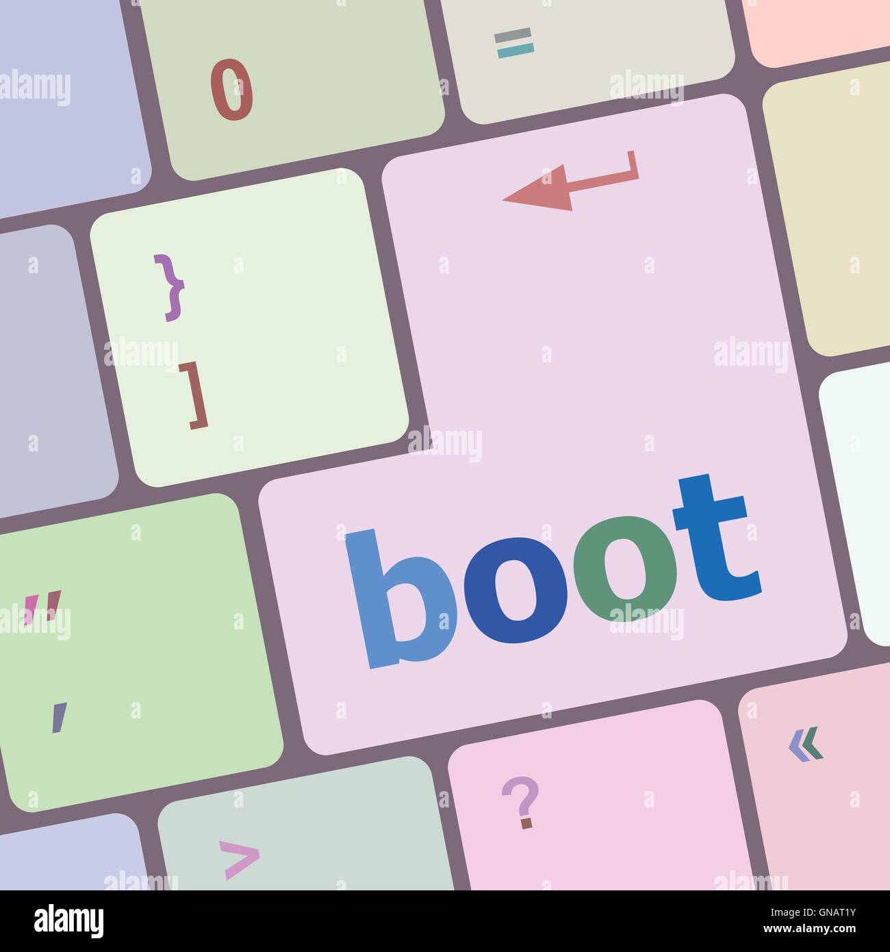 boot button on computer pc keyboard key vector illustration Stock