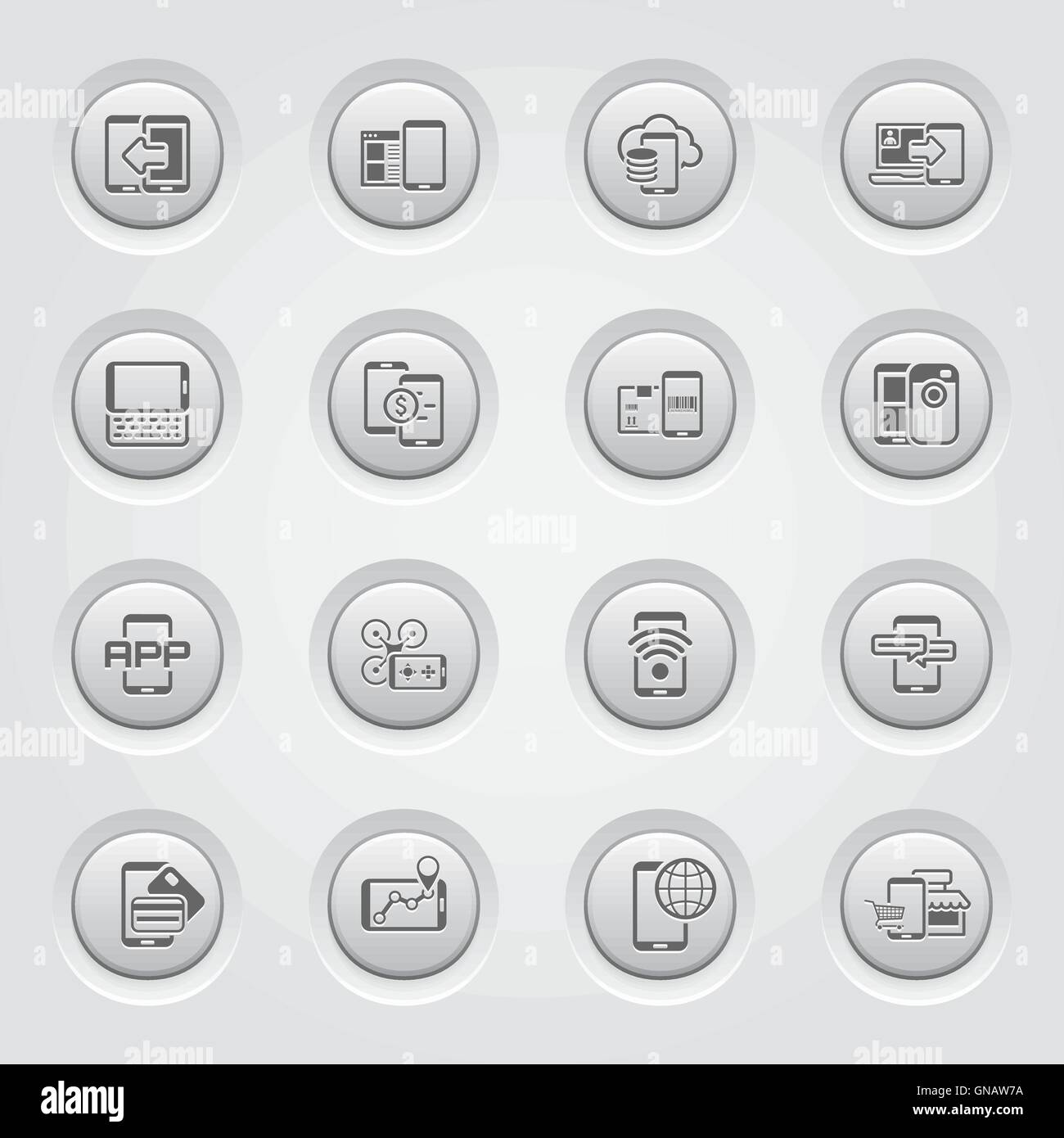 Mobile Devices and Services Icons Set Stock Vector Image & Art Alamy