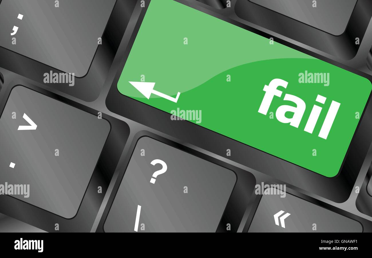 fail concept with word on key. Keyboard keys icon button vector ...