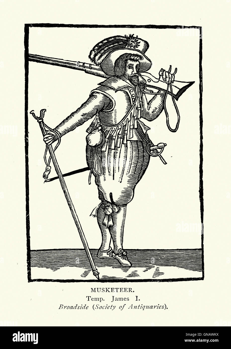 Musketeer, 17th Century Stock Photo