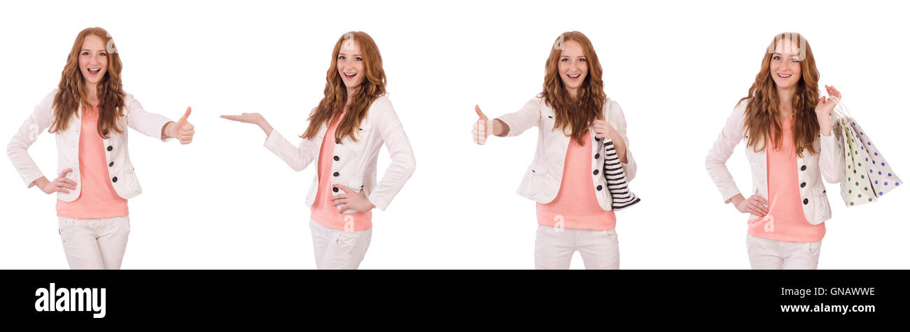 Young woman isolated on the white background Stock Photo - Alamy
