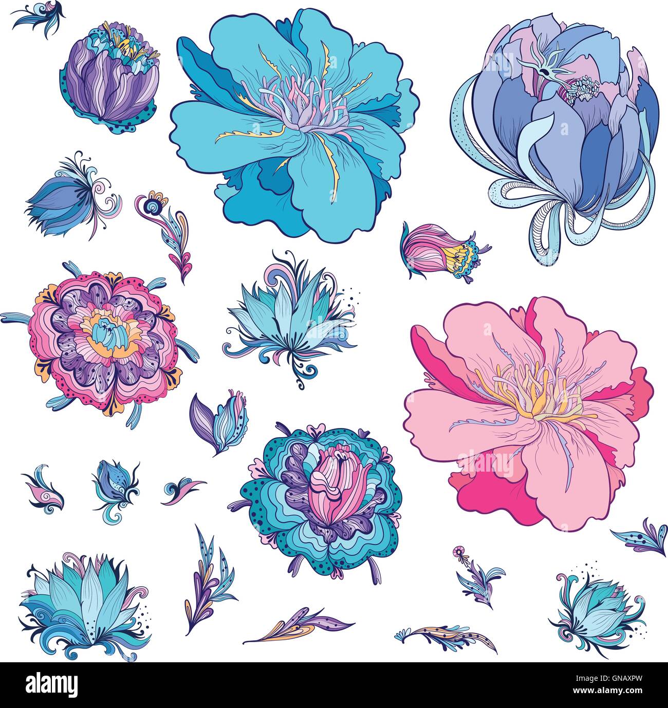 Vector Watercolor Flowers Hi Res Stock Photography And Images Alamy