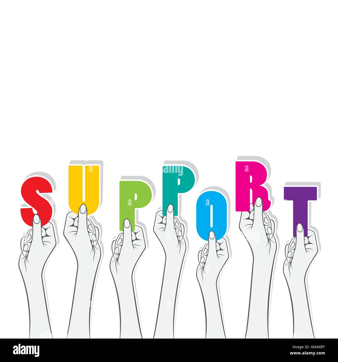 support word hold in hand concept design vector Stock Vector Image