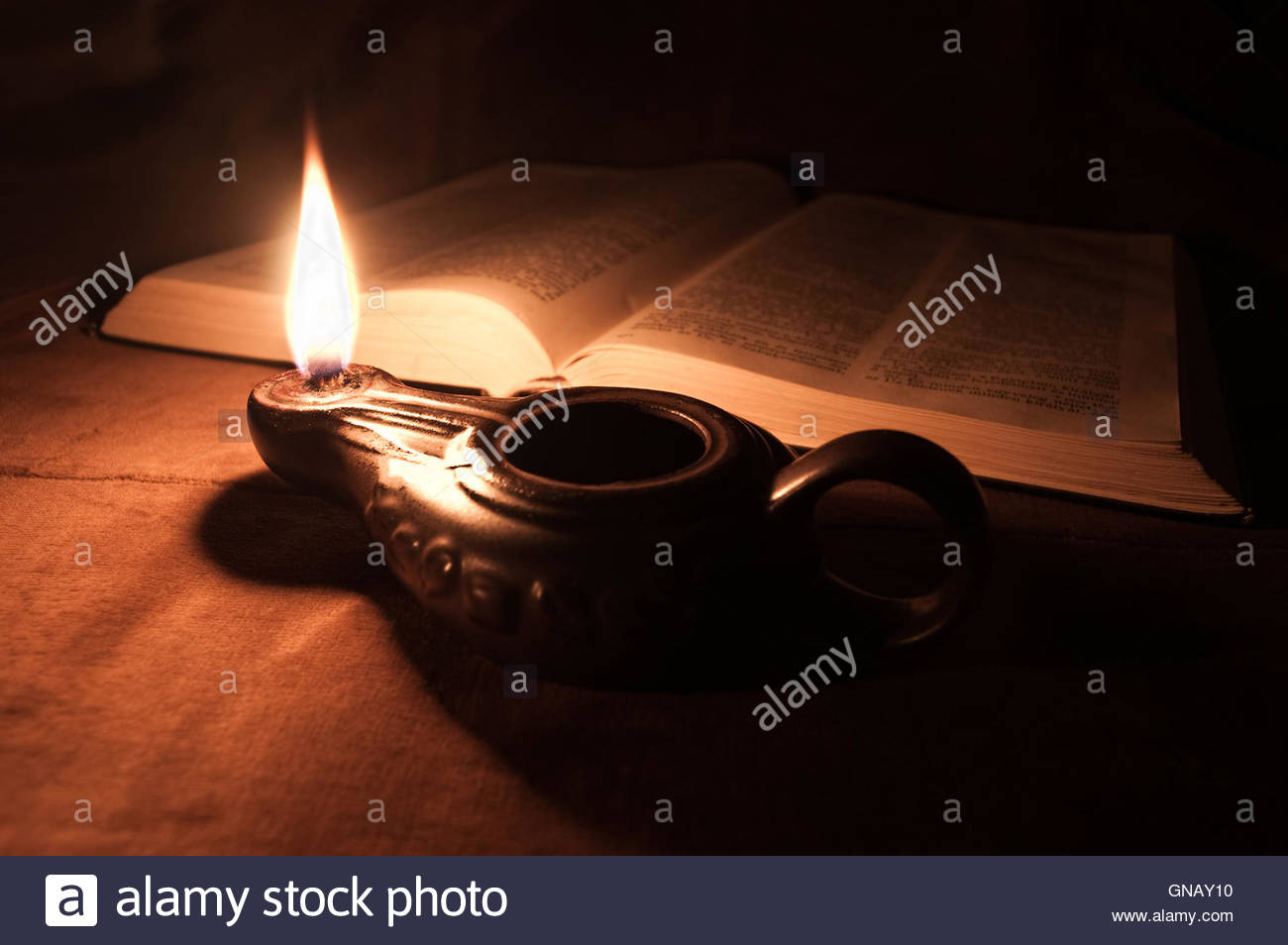 Bible and Oil Lamp Stock Photo 116410700 Alamy