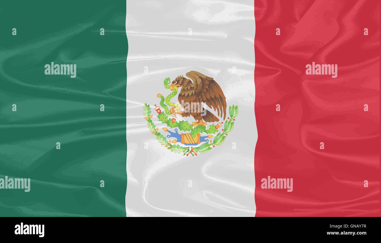 Mexican Silk Flag Stock Vector