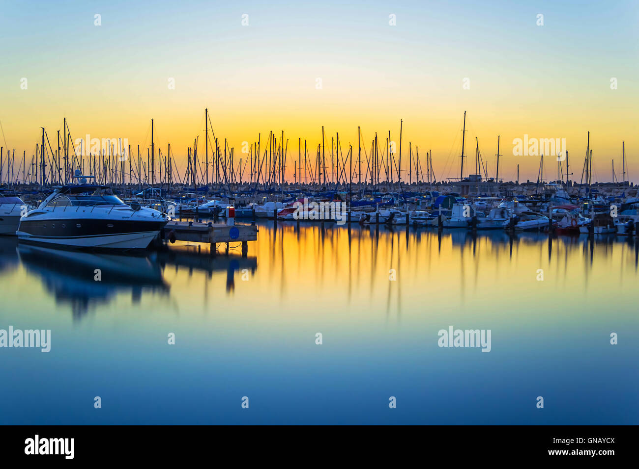 evening Yacht Club Stock Photo Alamy
