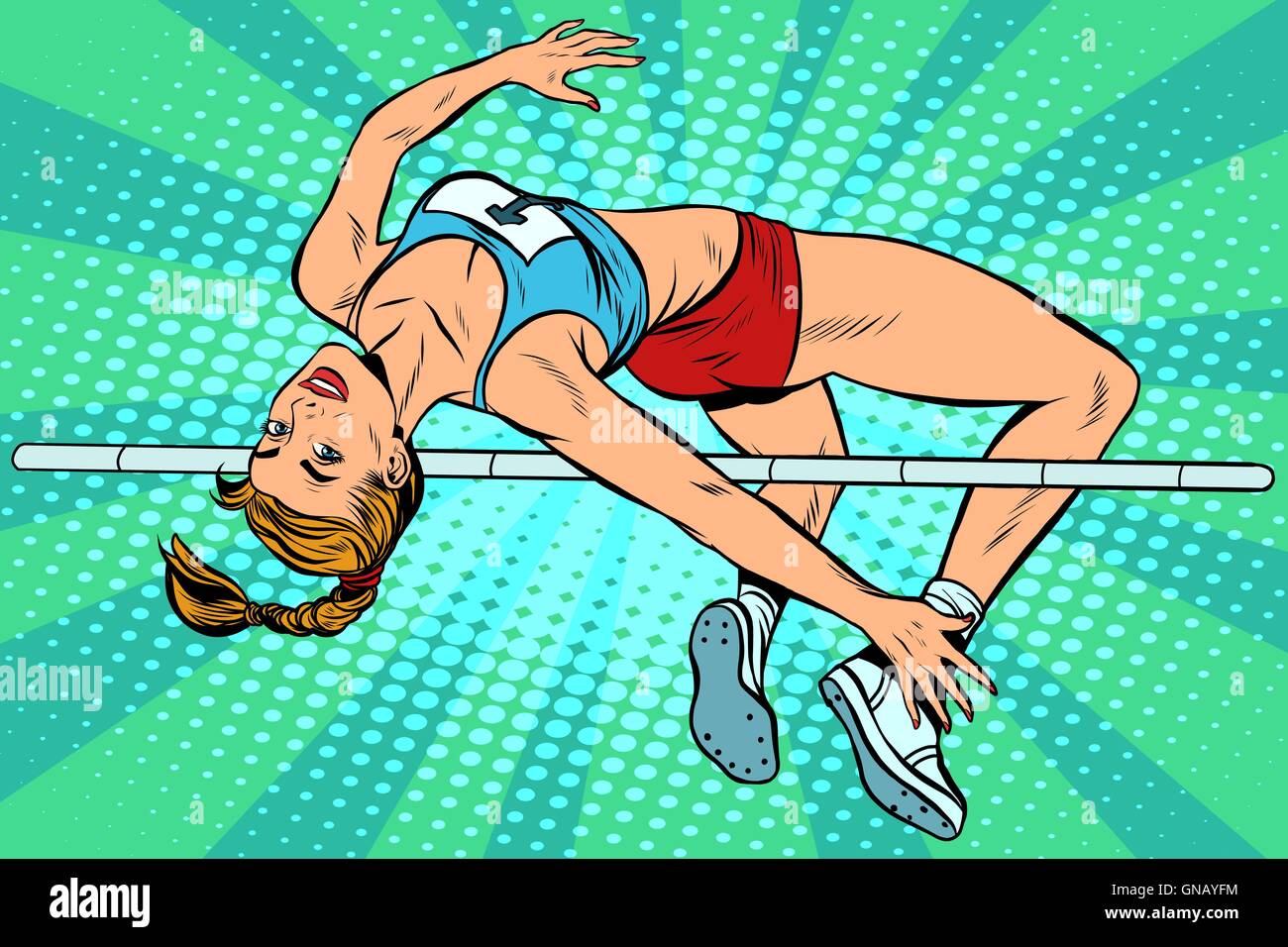 Athlete high jump girl Stock Vector Image & Art - Alamy