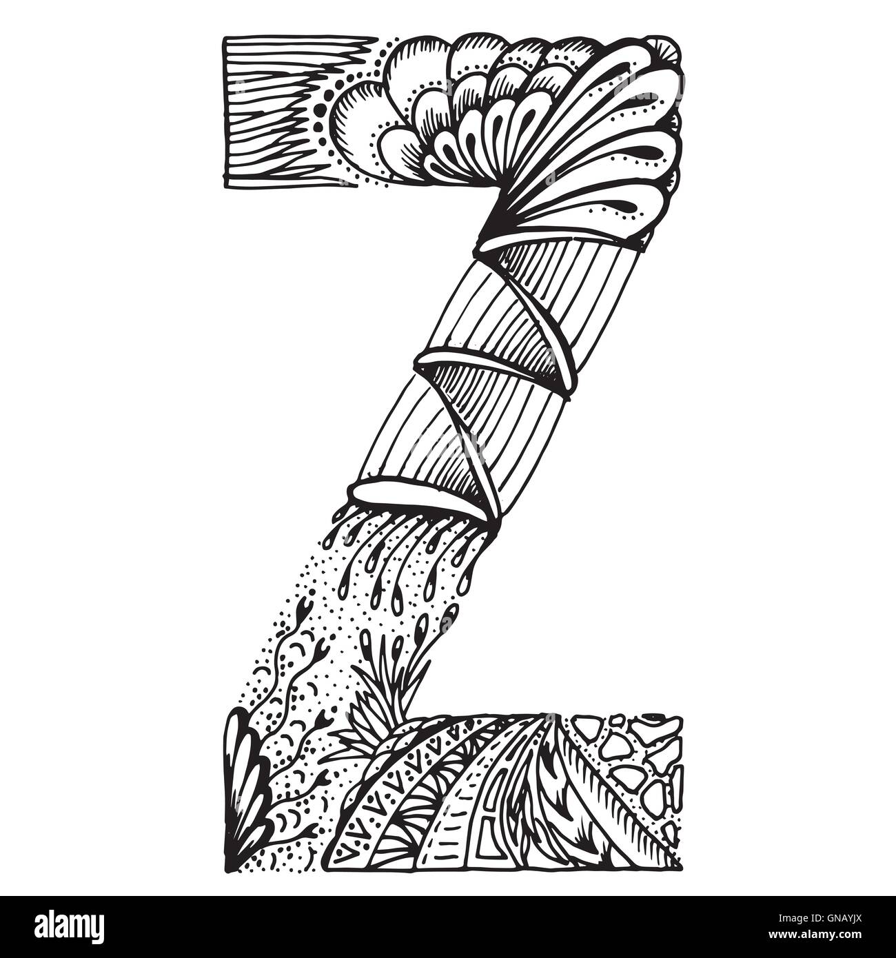 Zentangle letters hi-res stock photography and images - Alamy