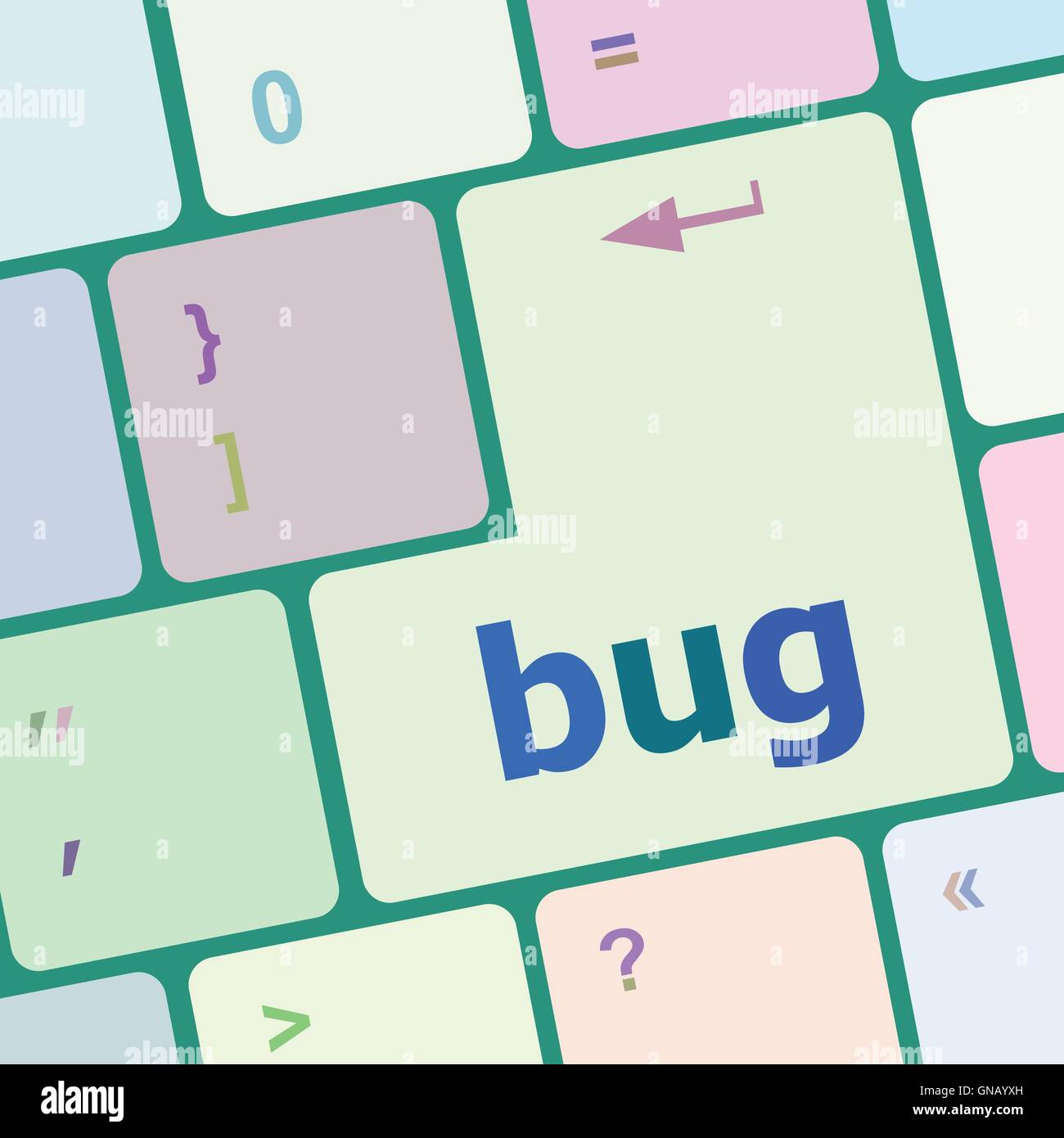 Computer keyboard with bug key. business concept vector illustration Stock Vector Image & Art