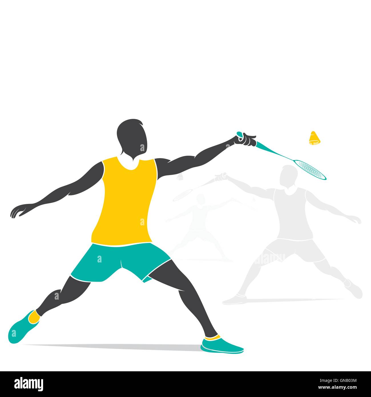 badminton player design vector Stock Vector