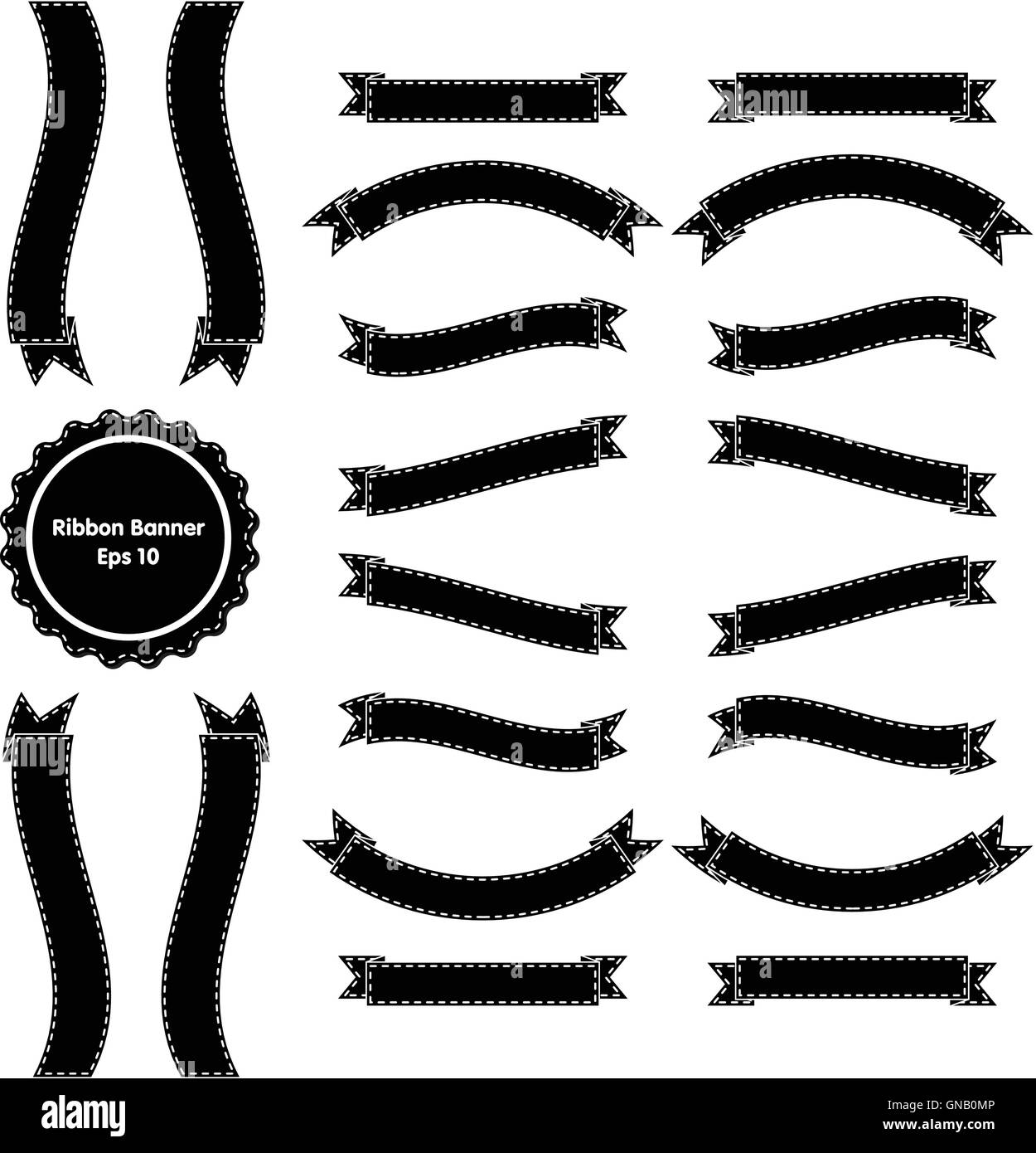 Ribbon banner Black and White Stock Photos & Images - Alamy