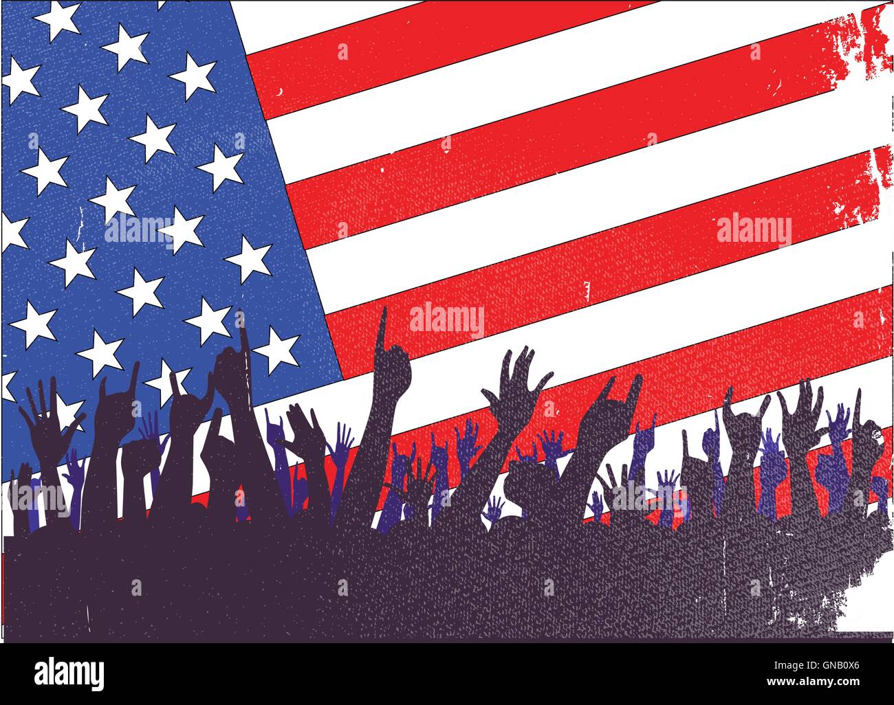 Stars And Stripes Audience Stock Vector