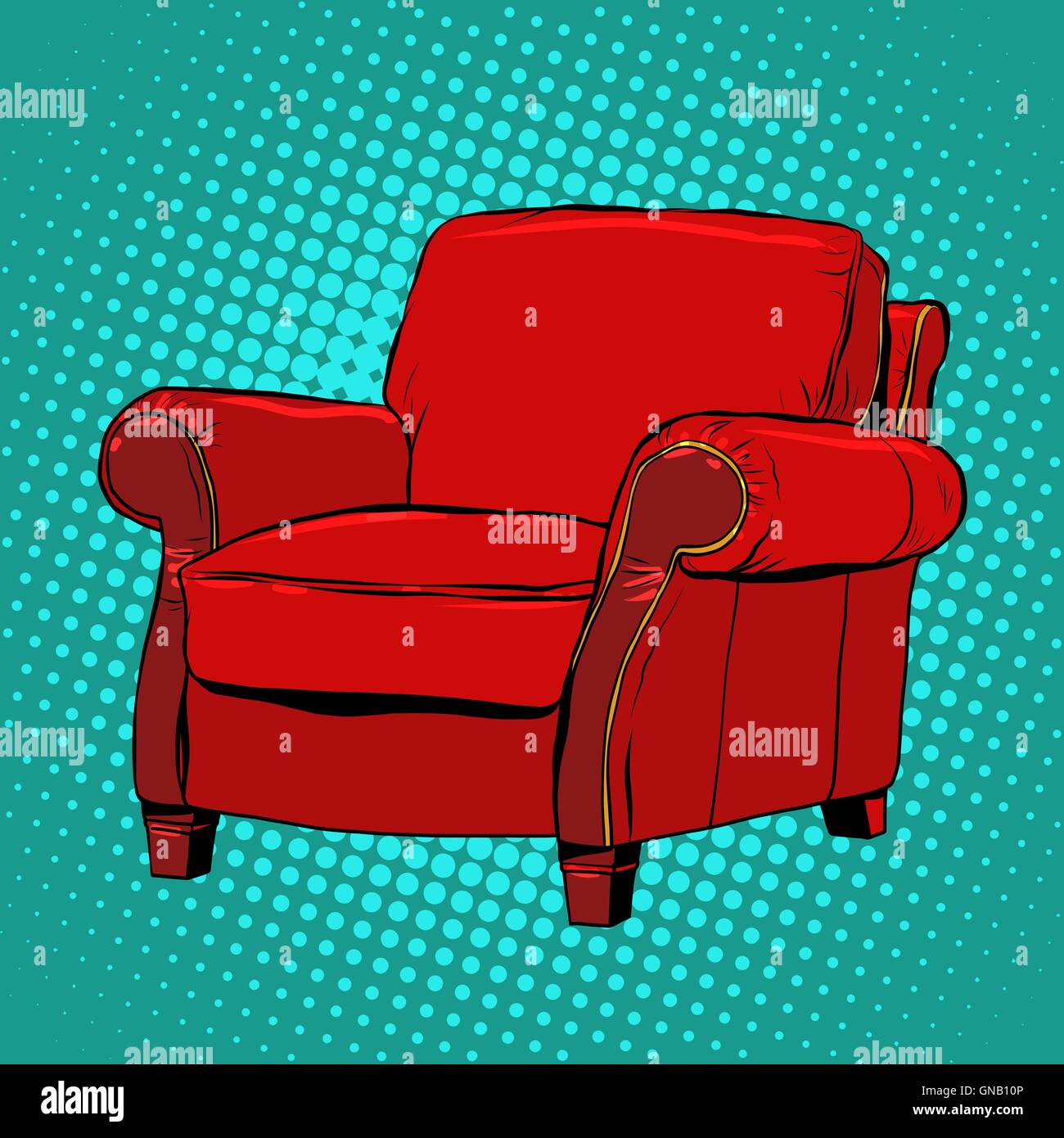 Red armchair furniture vector Stock Vector