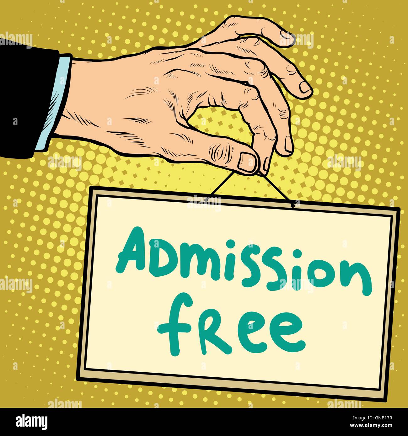 Hand sign admission free Stock Vector