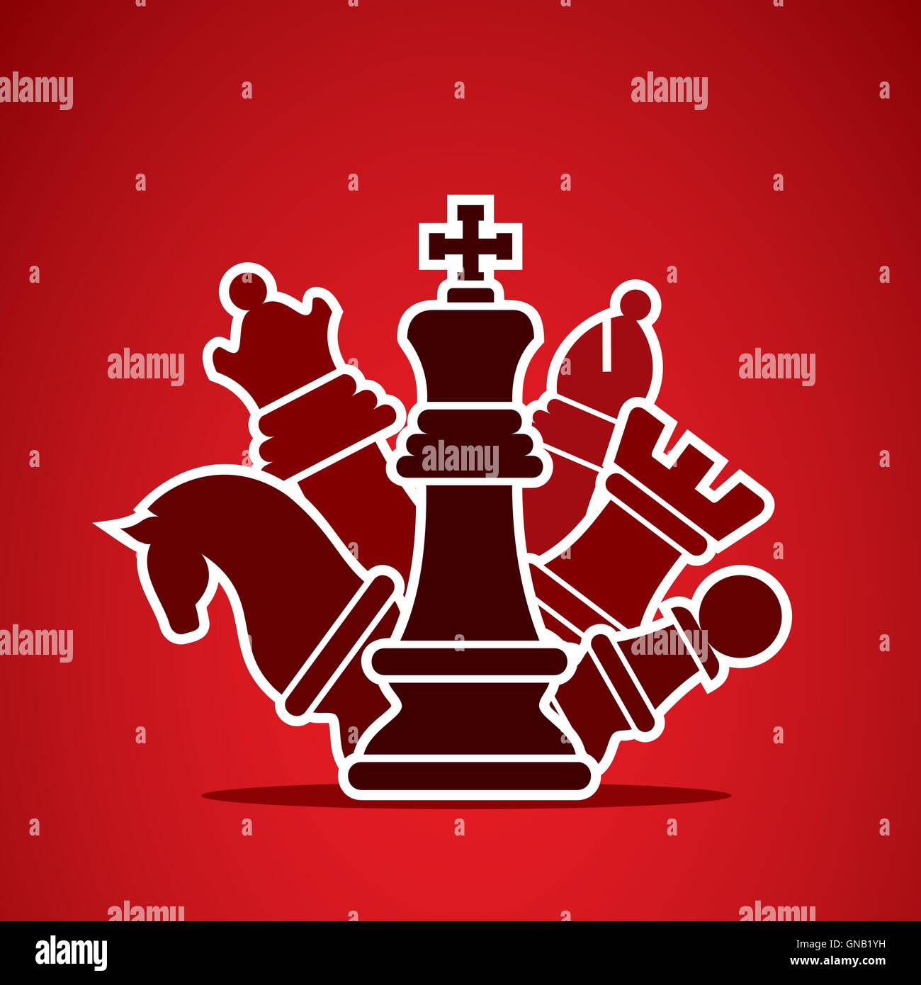 chess pieces arrange in style manner design vector Stock Vector