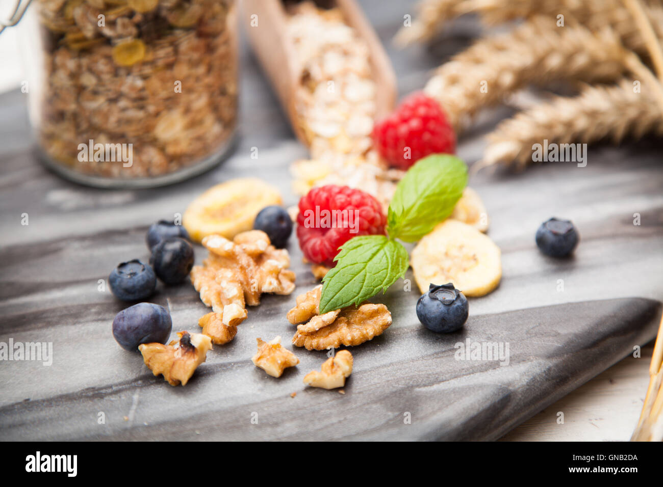 Muesli with berries Stock Photo