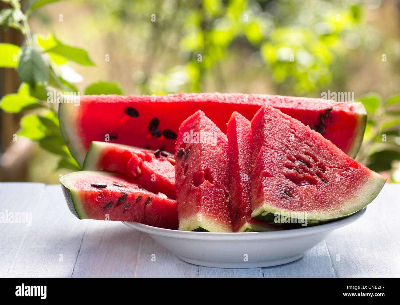 Fresh slices of ripe watermelon Stock Photo