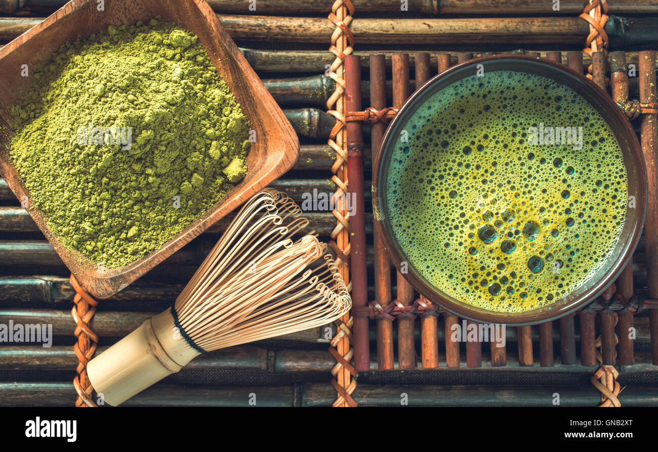 Green matcha tea Stock Photo