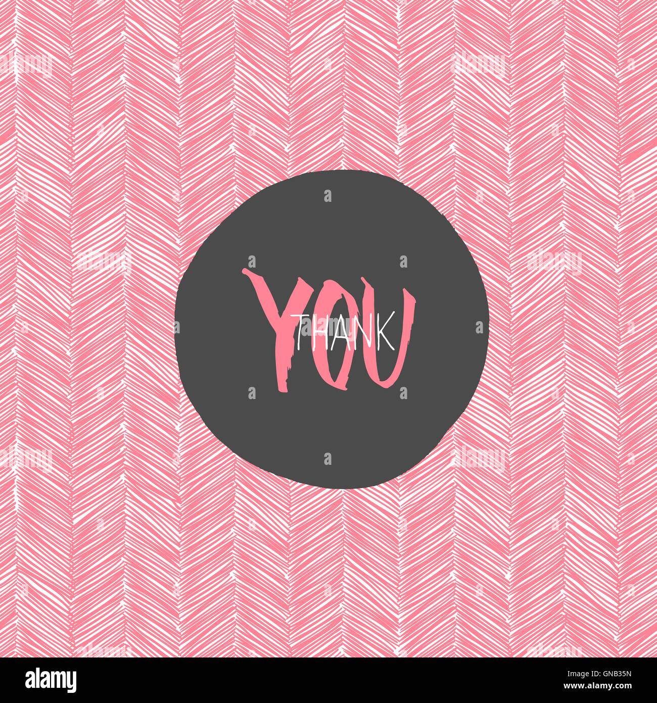 Thank You Hand Drawn Card Stock Vector
