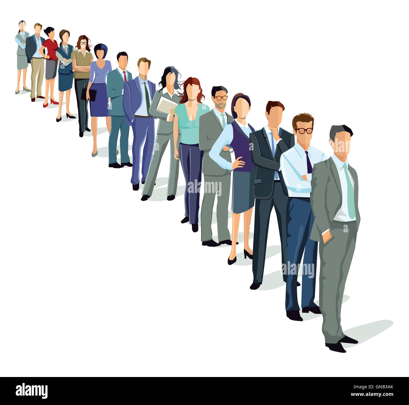 people in a row Stock Vector