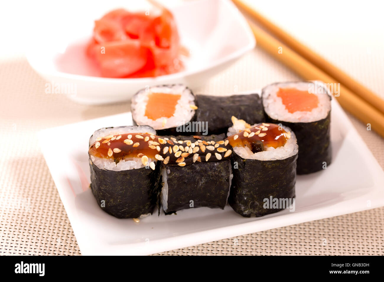 Japan sushi rolls Stock Photo - Alamy