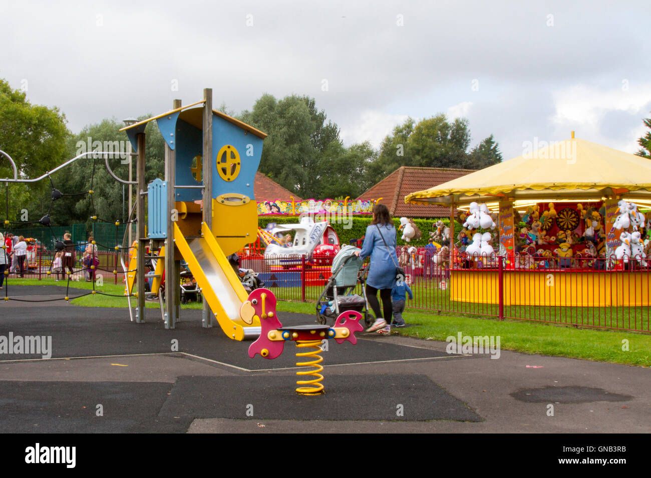 Children's playground in Ormskirk Park, Lancashire, UK Stock Photo Alamy