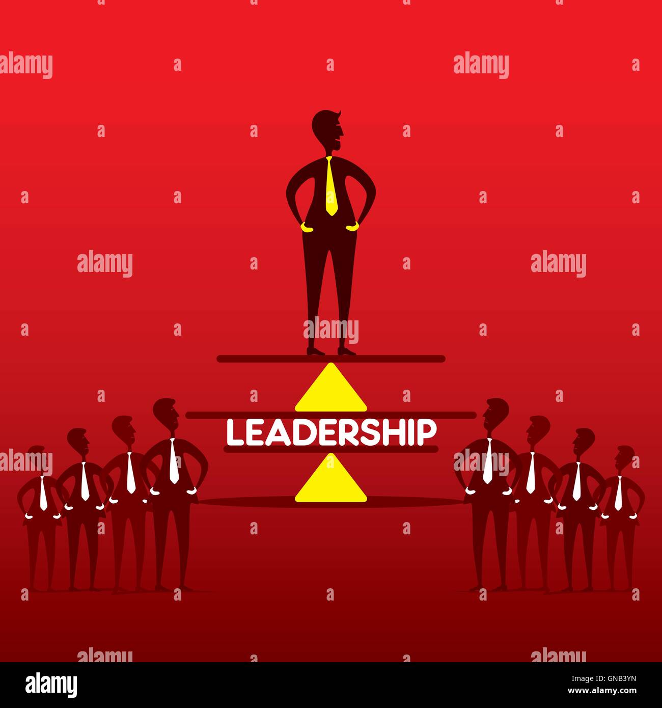 leadership concept , leader stand on balance scale design Stock Vector