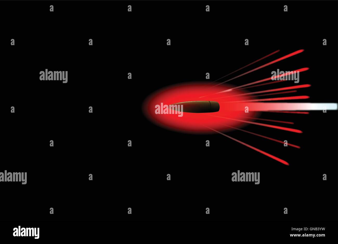 Red Hot Bullet Stock Vector