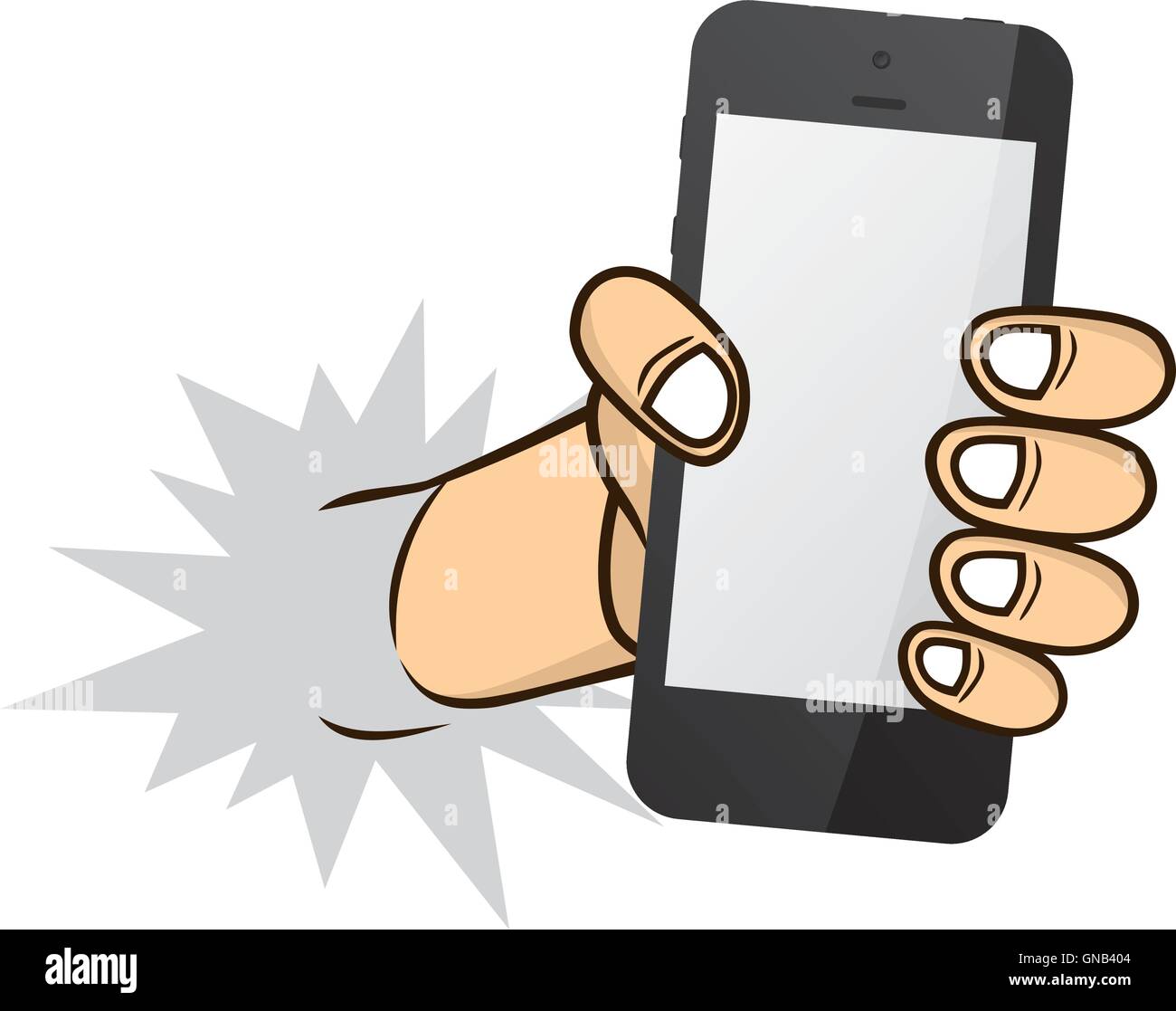 Cartoon Hand Holding Phone Stock Vector Image Art Alamy