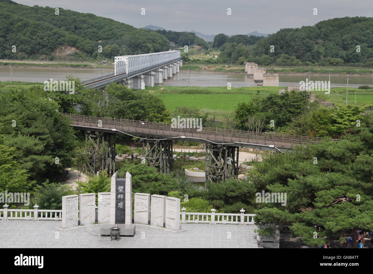 Railway crossing on the Korean border Stock Photo Alamy