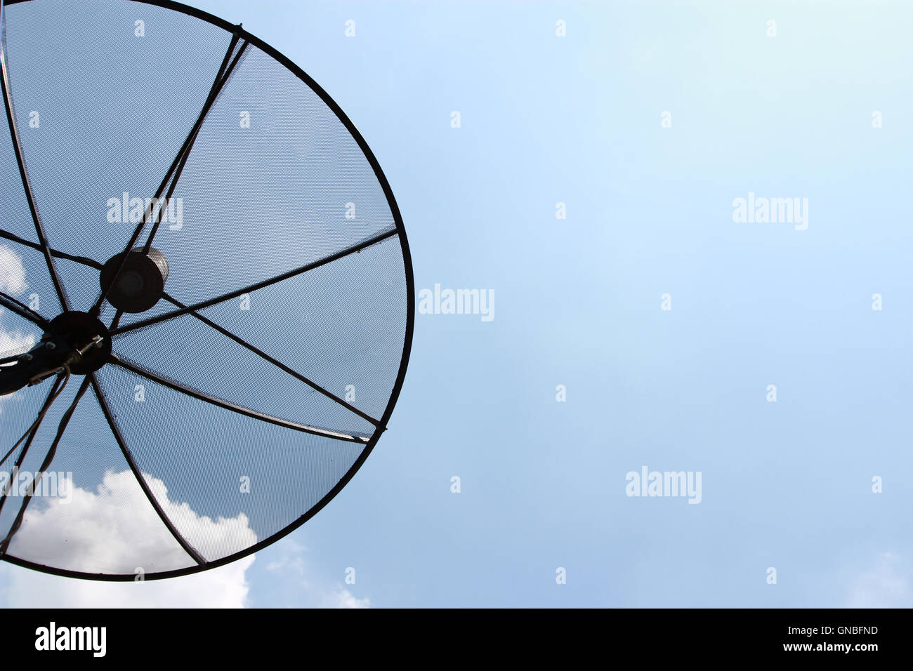 satellite dish antennas under sky Stock Photo