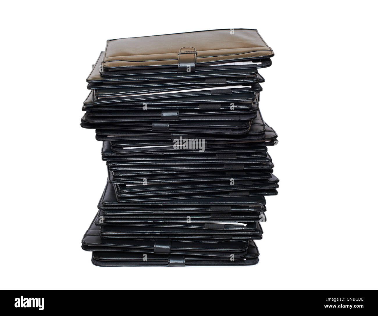 Pile of black folders Stock Photo Alamy