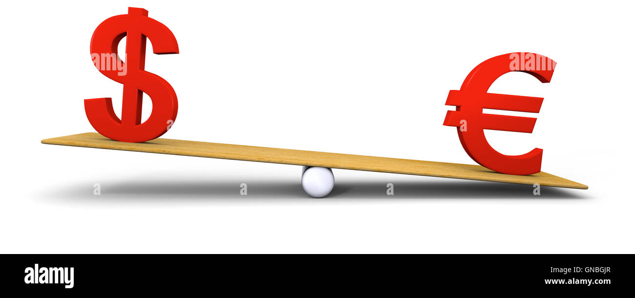 Euro heavier than dollar Stock Photo Alamy