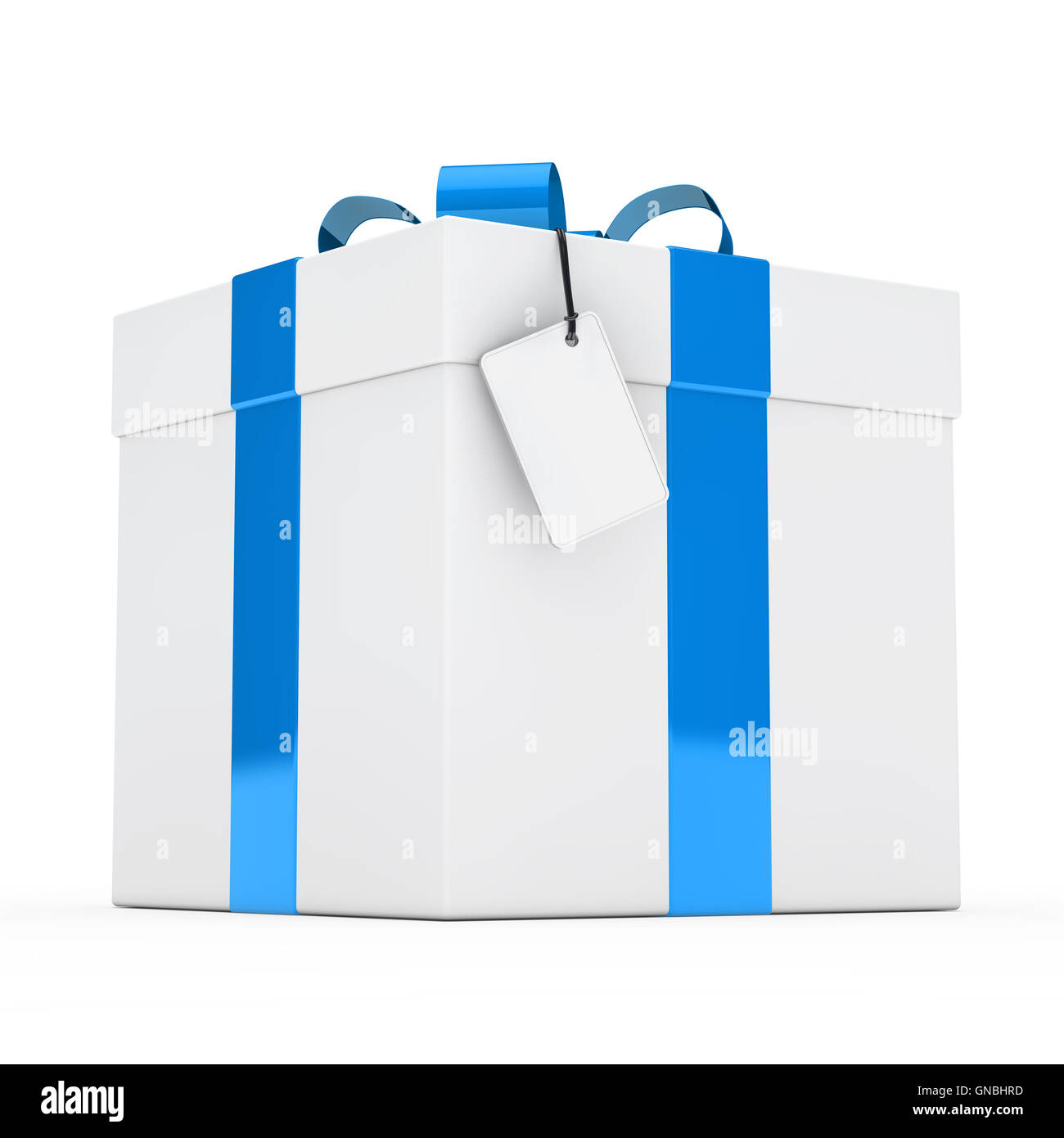 gift box blue ribbon Stock Photo Alamy