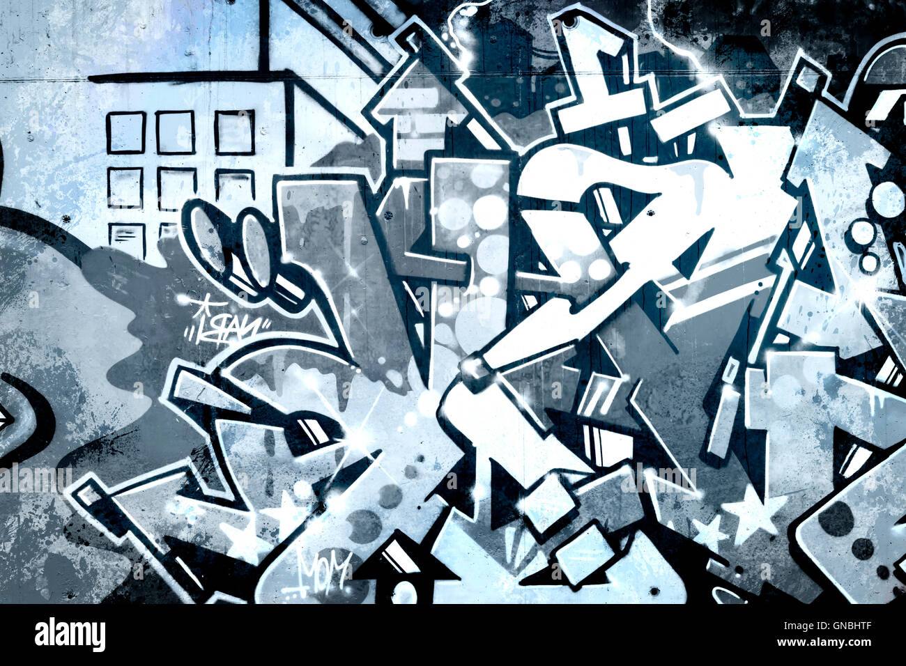 Graffiti over old dirty wall, urban hip hop background Gray text Stock  Photo - Alamy