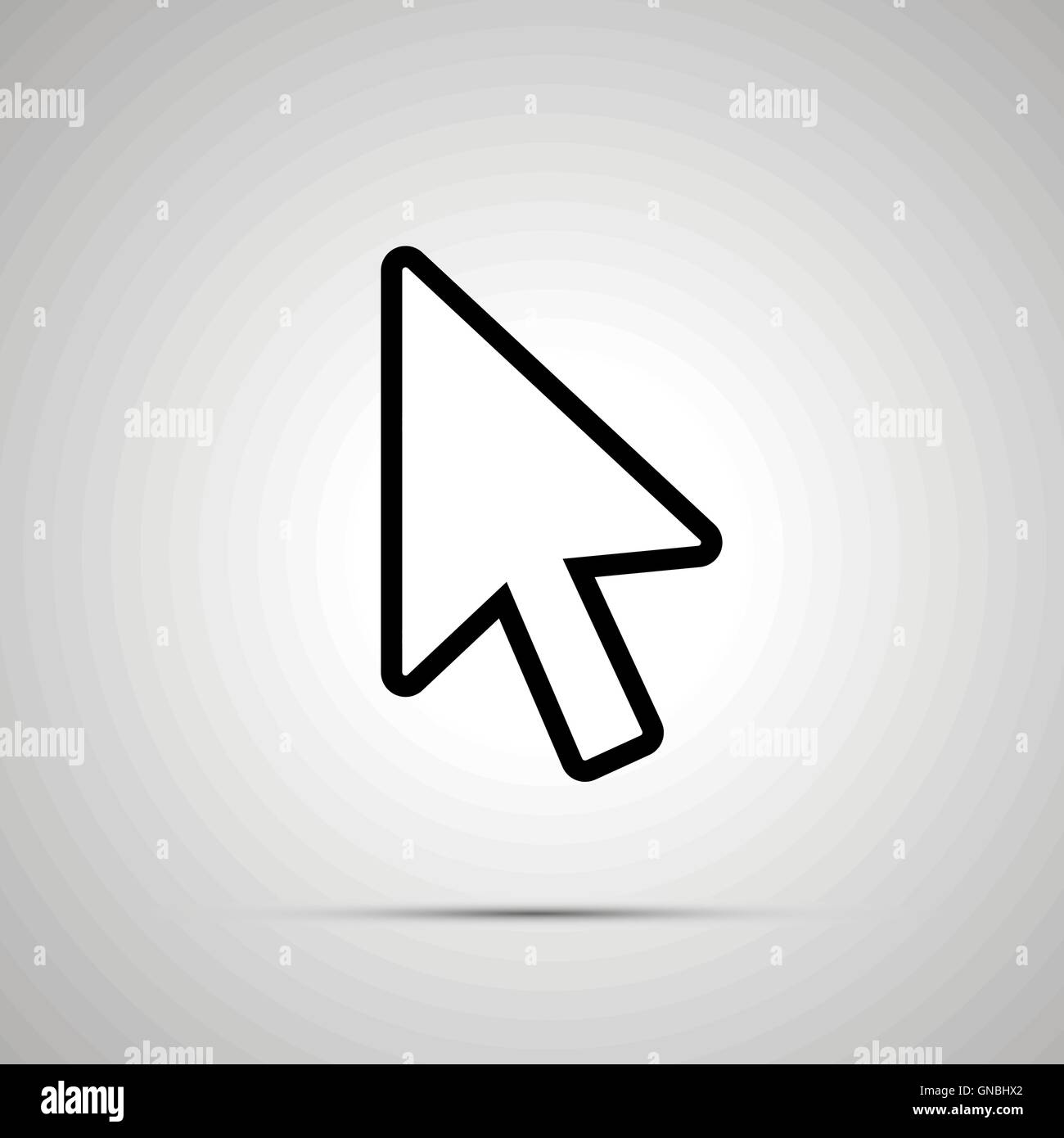 White computer arrow cursor, icon with shadow Stock Vector Image & Art ...