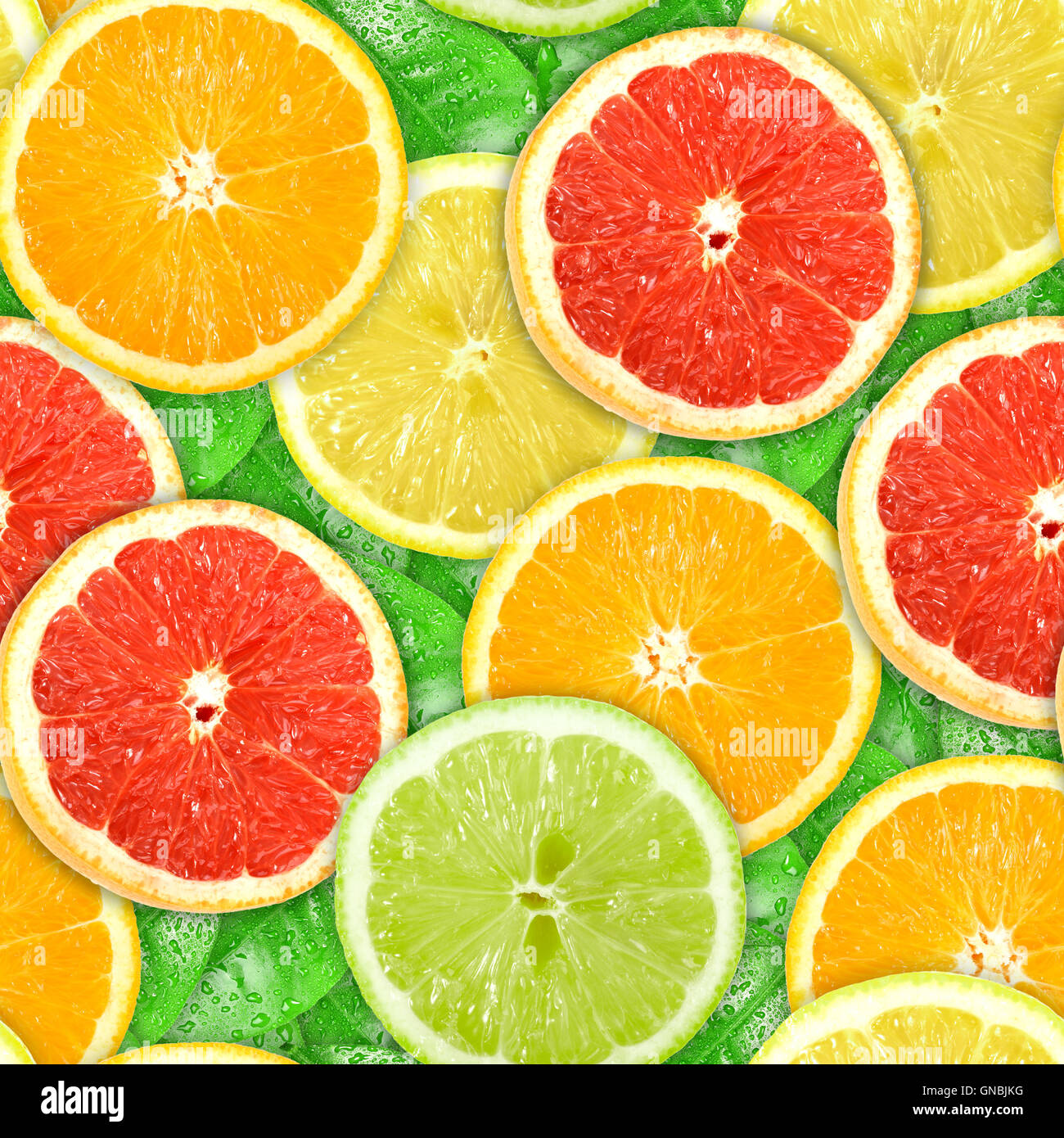 Seamless pattern with motley citrus-fruit slices Stock Photo - Alamy