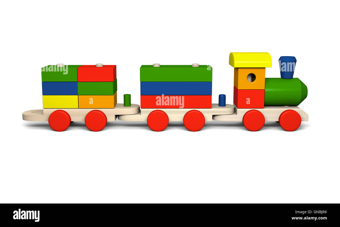 Wooden toy train Stock Photo Alamy