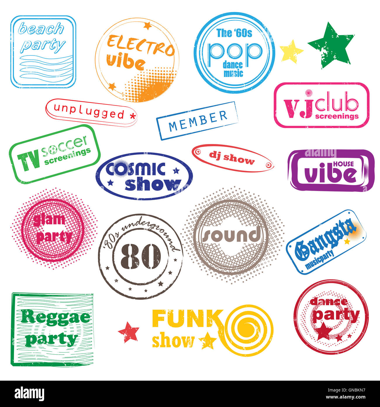 club music stamps Stock Photo