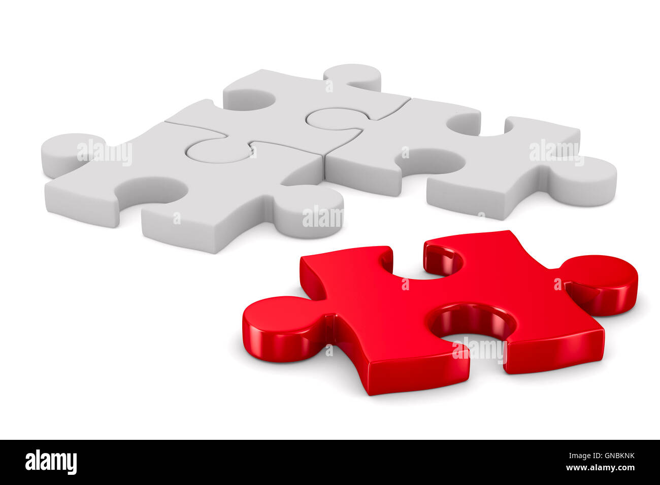 Puzzle on white background. Isolated 3D image Stock Photo - Alamy