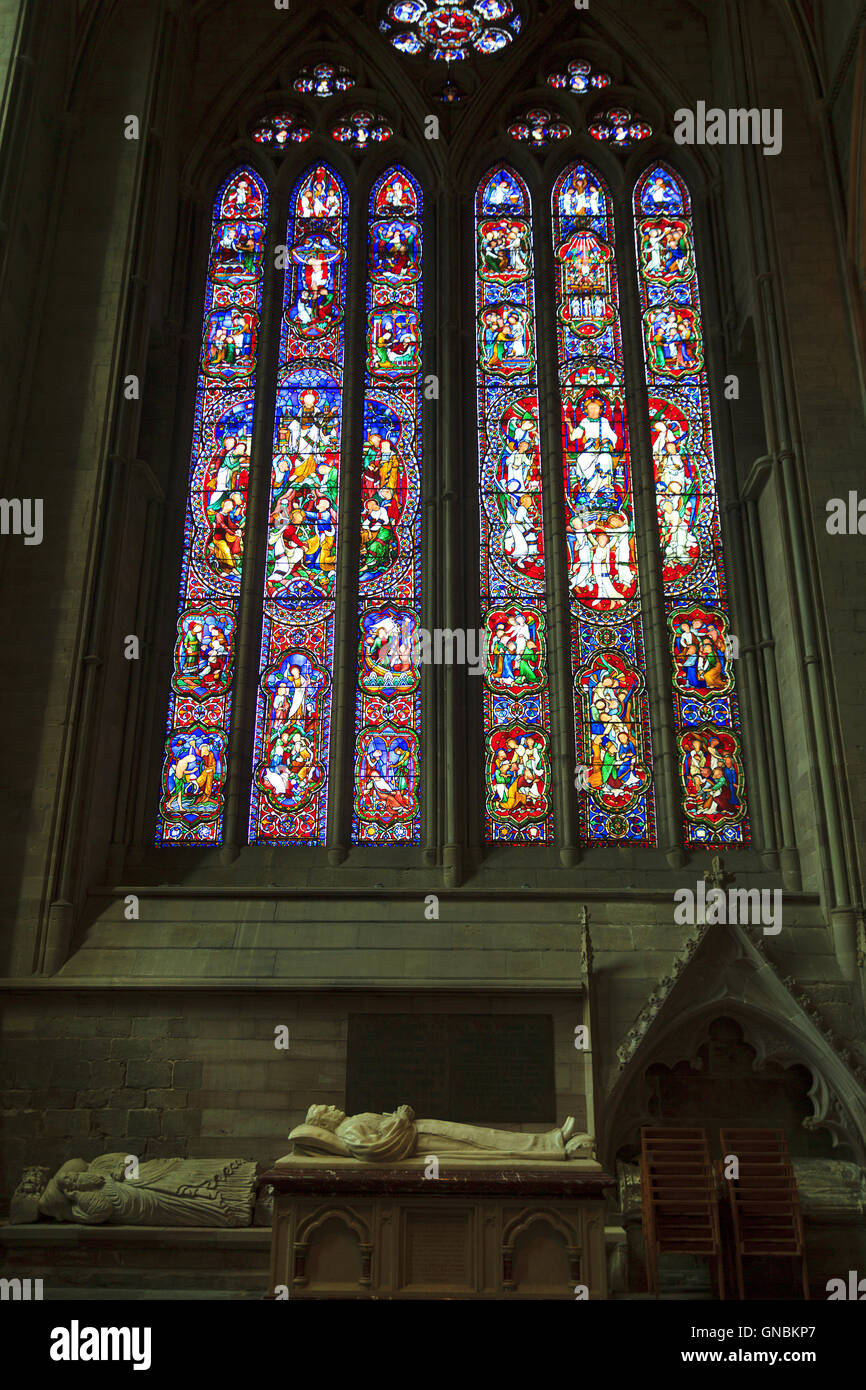 Hereford Cathedral Modern Stained Glass Window in the North Transept