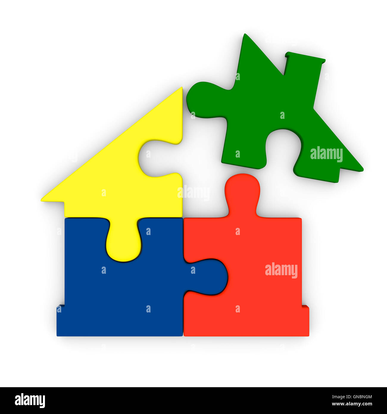 Colorful jigsaw house Stock Photo Alamy