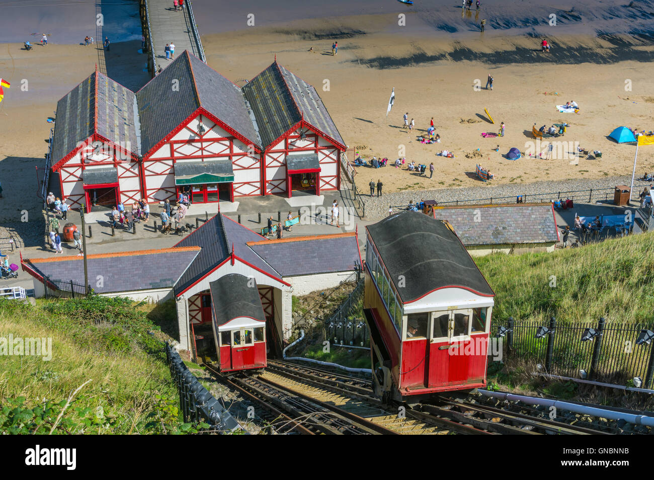 Saltburn by the Sea waterpowered funicular railway Stock Photo Alamy