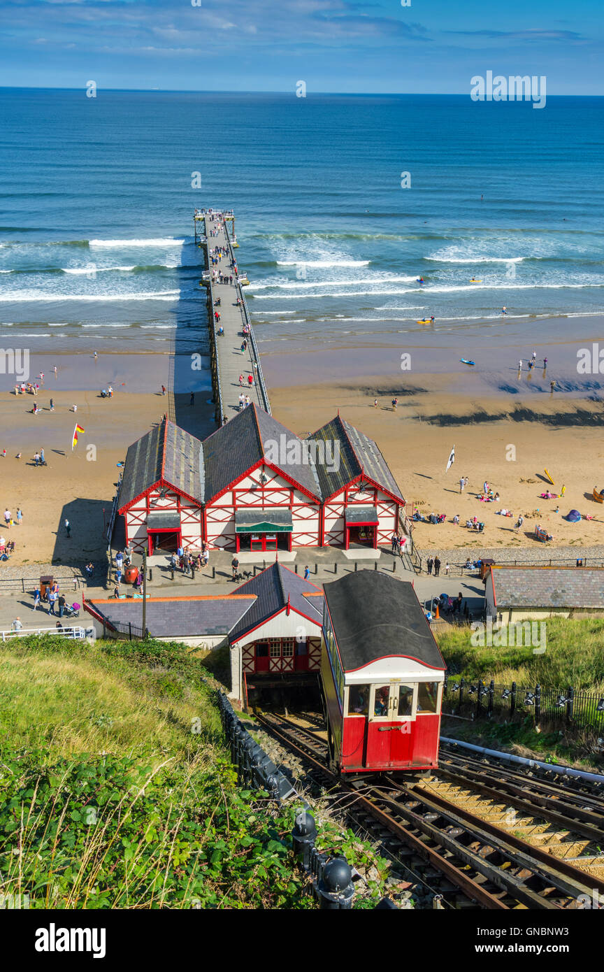 Saltburn by the Sea waterpowered funicular railway Stock Photo Alamy