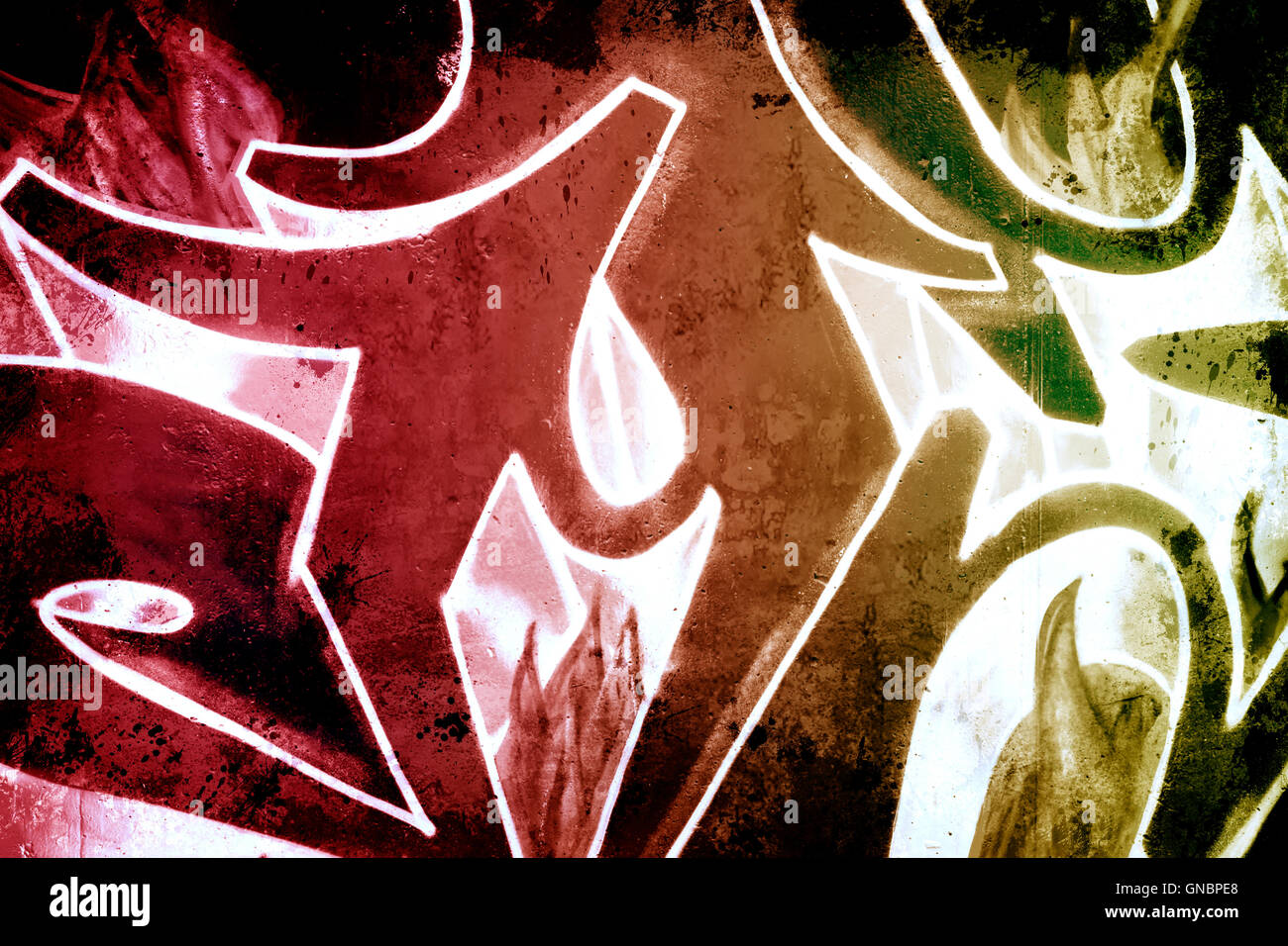 Hell background over old dirty wall, urban hip hop background Gr Stock