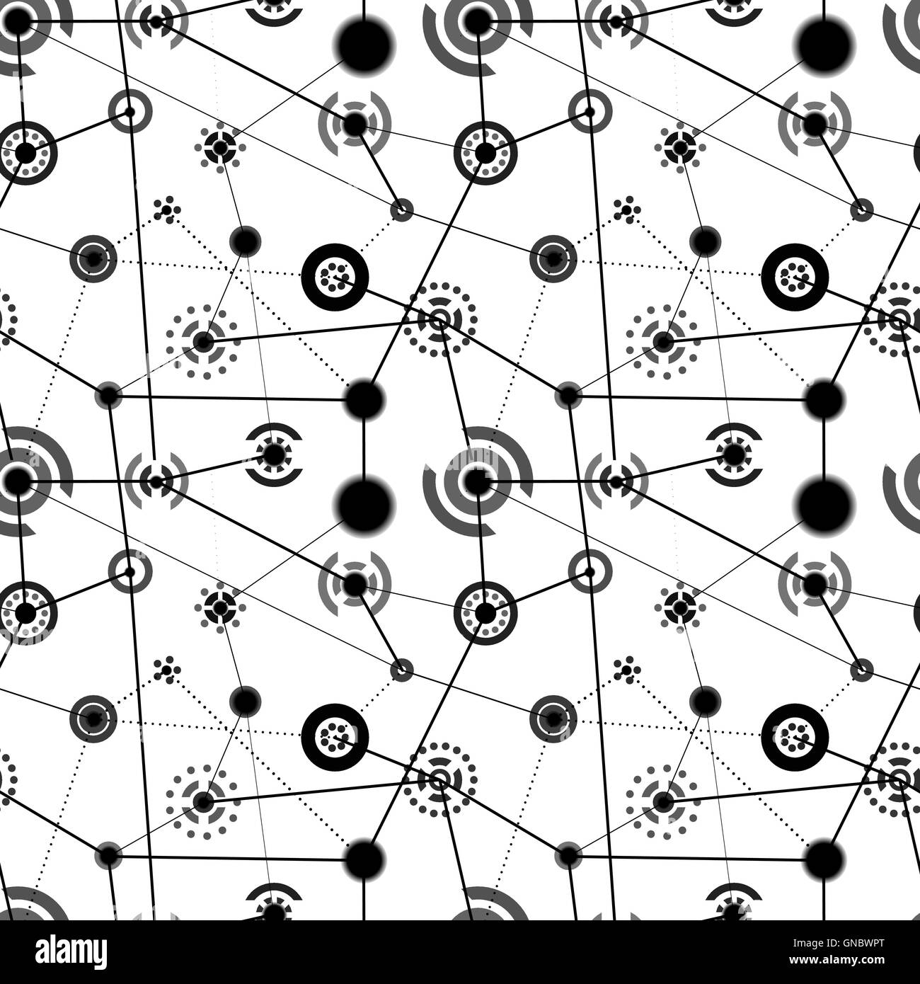 Black and white abstract technology signs pattern Stock Vector Image ...